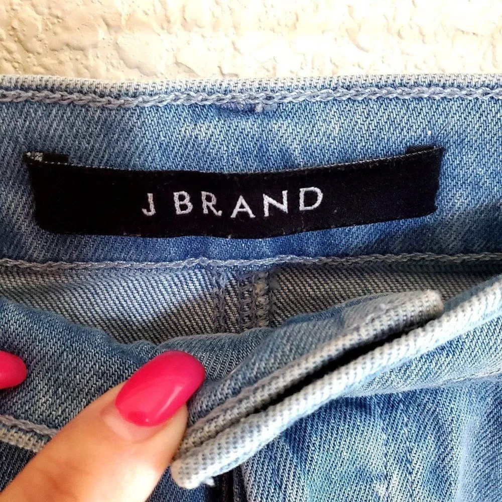 J Brand Womens Skirt Blue 27 Bonny Distressed Jean Mini Skirt  Button Fly New